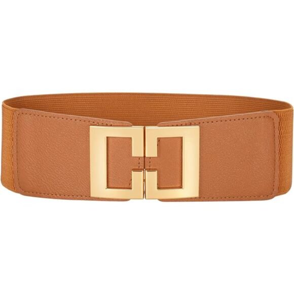 Wide Elastic Belts for Women Orange - Picture 1 of 5